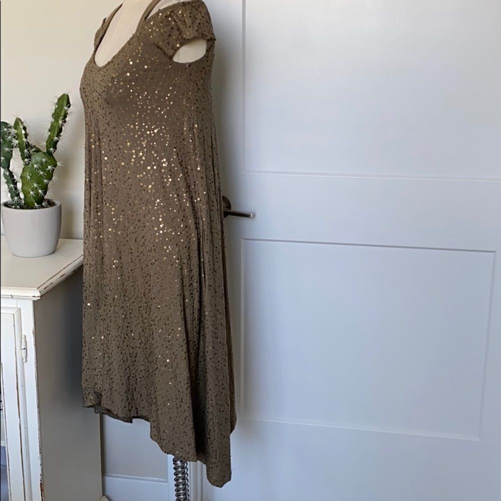 Isabella Oliver Khaki Sequin Off Shoulder Evening Marernity Party Dress Size 0 - Picture 3 of 10
